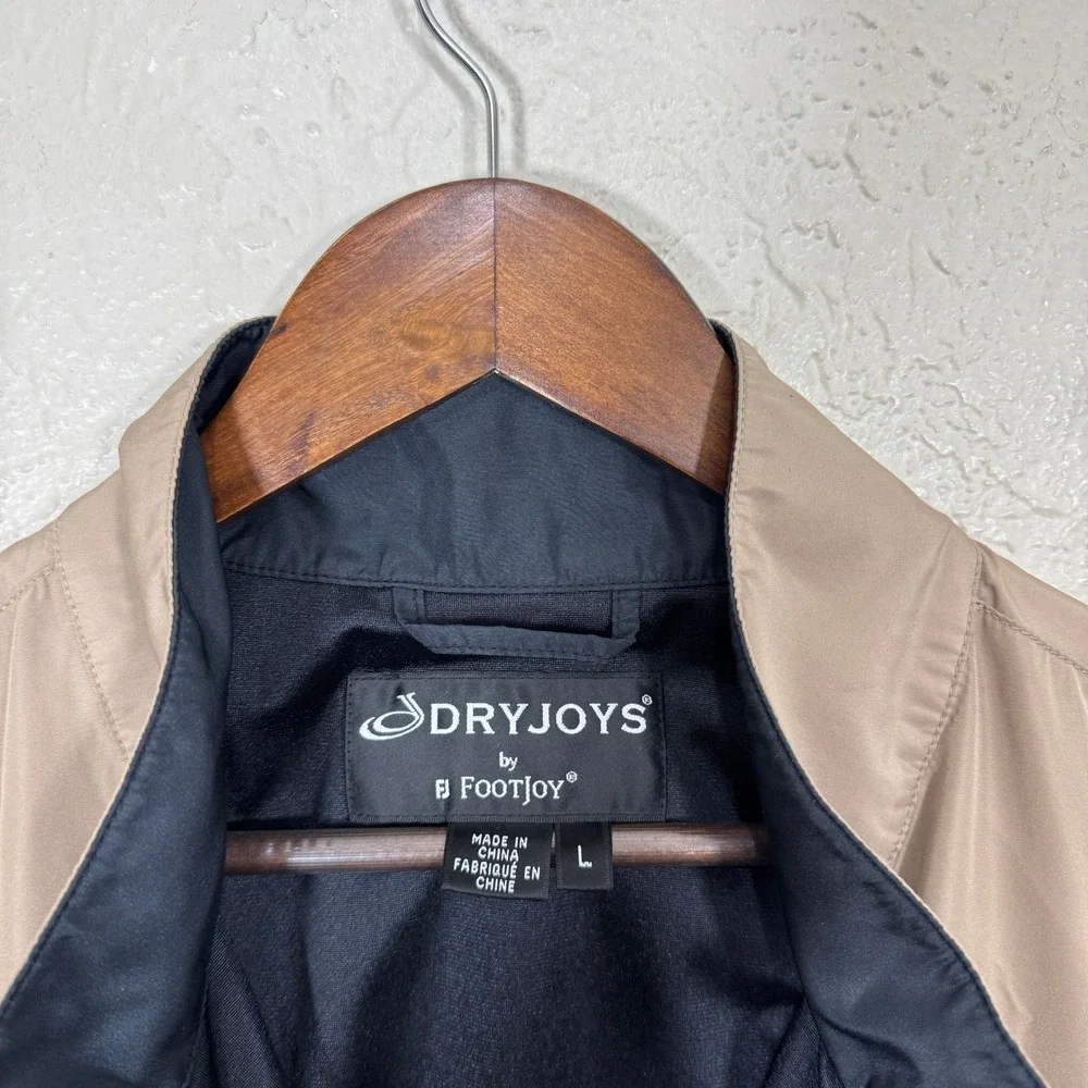 FootJoy‎ Pullover Jacket Mens L DryJoys Tan Short Sleeve Golf Windbreaker Coat